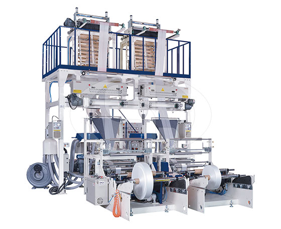 Three Layers ABA Co-Extrusion Plastic Film Blowing Machine